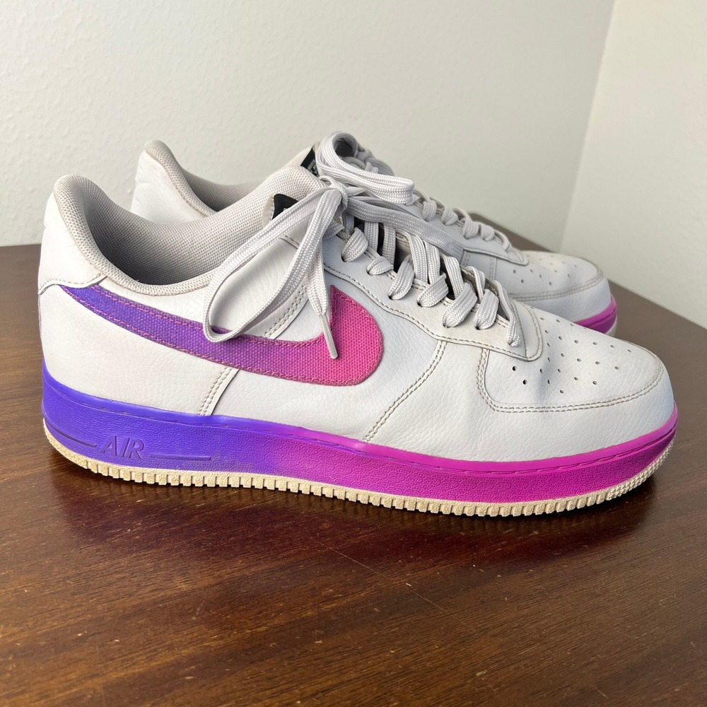 Nike Air Force 1 Low Gradient '07 LV8 Size 12 White Purple Pink Bottom Leather